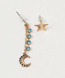 【チャイハネ】バースデーカラー月星アシンメトリーピアス