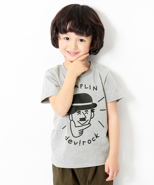 devirock（デビロック）の「わかるさんコラボ プリント半袖Tシャツ カットソー（Tシャツ/カットソー・キッズ・ホワイト系その他/グレー系その他/ブラック系その他/グリーン系その他・110cm/140cm/100cm/130cm/120cm/150cm/160cm）」の3枚目の写真