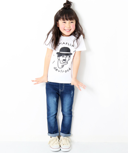 devirock（デビロック）の「わかるさんコラボ プリント半袖Tシャツ カットソー（Tシャツ/カットソー・キッズ・ホワイト系その他/グレー系その他/ブラック系その他/グリーン系その他・110cm/140cm/100cm/130cm/120cm/150cm/160cm）」の5枚目の写真
