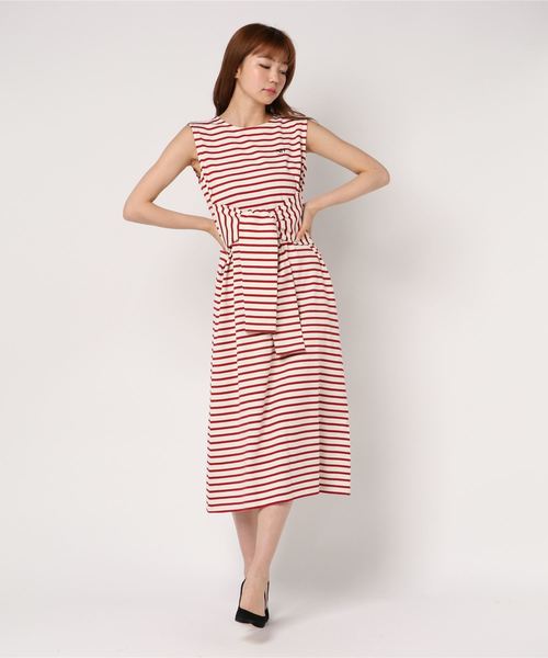 Nina Mew ニーナミュウ の ノースリーブボーダーマキシワンピース ワンピース Wear