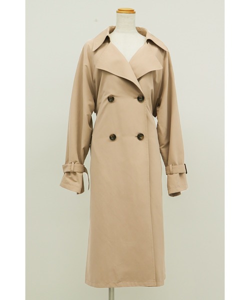 Social GIRL（ソーシャルガール）の「キャンディースリーブ オーバーサイズ トレンチコート（トレンチコート・レディース・ベージュ/ネイビー/サンドベージュ/ピンクベージュ/キャメル/ブラウン/ブラック/ライトカーキ/サックスブルー/グレイッシュベージュ/カーキ/マスタード/グレー・M/S/L）」の16枚目の写真