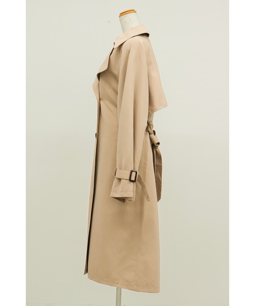 Social GIRL（ソーシャルガール）の「キャンディースリーブ オーバーサイズ トレンチコート（トレンチコート・レディース・ベージュ/ネイビー/サンドベージュ/ピンクベージュ/キャメル/ブラウン/ブラック/ライトカーキ/サックスブルー/グレイッシュベージュ/カーキ/マスタード/グレー・M/S/L）」の15枚目の写真