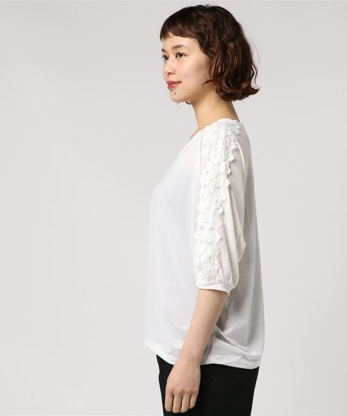AMERICAN HOLIC(アメリカンホリック)の「・肩レースプルオーバー(Tシャツ/カットソー・レディース・パープル/グリーン/ネイビー/オフホワイト・FREE)」の5枚目の写真