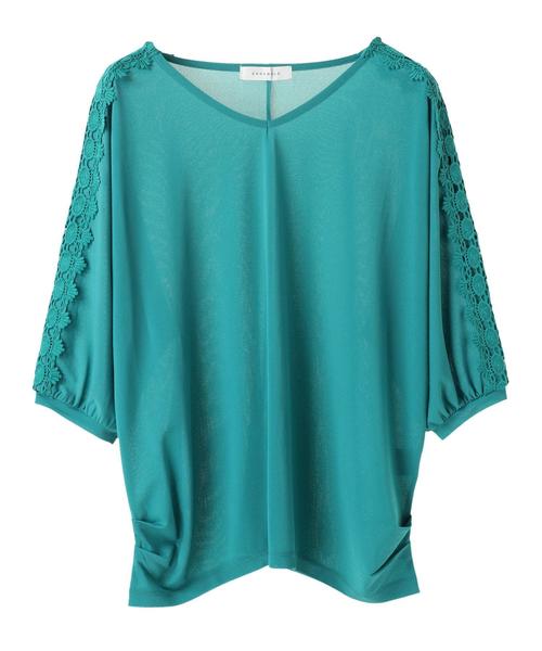 AMERICAN HOLIC(アメリカンホリック)の「・肩レースプルオーバー(Tシャツ/カットソー・レディース・パープル/グリーン/ネイビー/オフホワイト・FREE)」の8枚目の写真