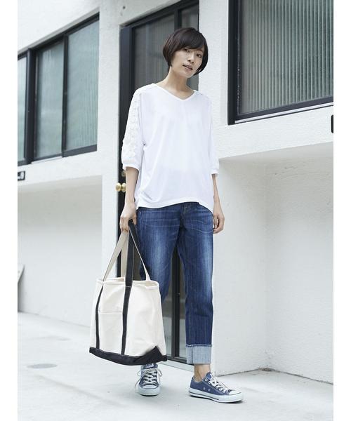 AMERICAN HOLIC(アメリカンホリック)の「・肩レースプルオーバー(Tシャツ/カットソー・レディース・パープル/グリーン/ネイビー/オフホワイト・FREE)」の11枚目の写真