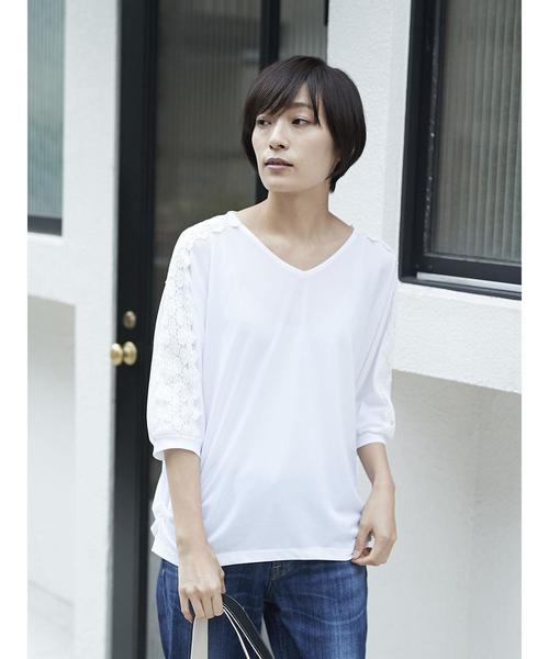 AMERICAN HOLIC(アメリカンホリック)の「・肩レースプルオーバー(Tシャツ/カットソー・レディース・パープル/グリーン/ネイビー/オフホワイト・FREE)」の13枚目の写真