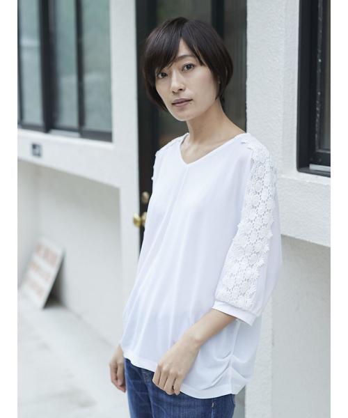 AMERICAN HOLIC(アメリカンホリック)の「・肩レースプルオーバー(Tシャツ/カットソー・レディース・パープル/グリーン/ネイビー/オフホワイト・FREE)」の14枚目の写真