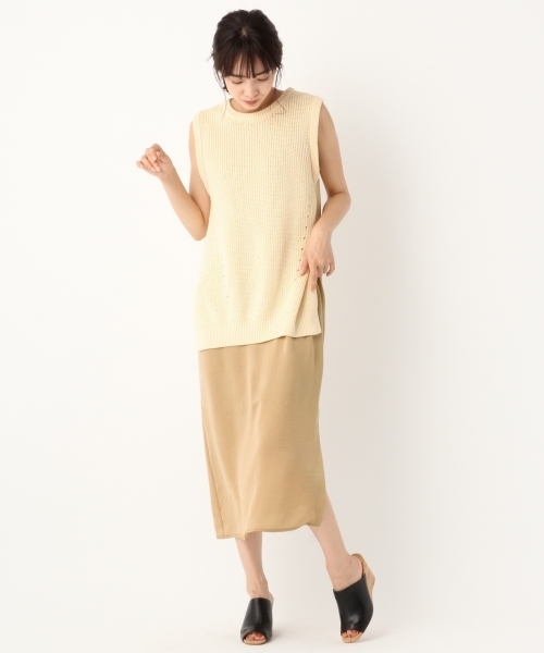 A part by（アパートバイ）の「5GCアゼCNロングNS 800720（ニット/セーター・レディース・アイボリー/ブラック/ブラウン・FREE）」の4枚目の写真