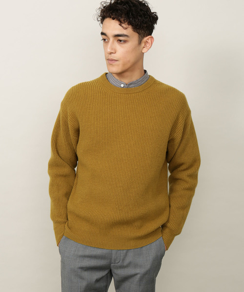 ADAM ET ROPE'(アダムエロペ)の「ウールカシミヤ片畦ニットプルオーバー(ニット/セーター・メンズ・チャコールグレー/モスグリーン/マスタード/ワインレッド/ブルー系その他/ブラウン系その他3・M/L)」の5枚目の写真