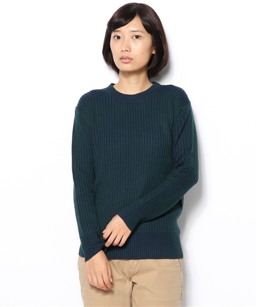 UNITED ARROWS(ユナイテッドアローズ)の「UAW W リブ クルーネック ニット†◇(ニット/セーター・レディース・ライトグレー/オリーブ/ロイヤルブルー/ブラック・フリー)」の12枚目の写真