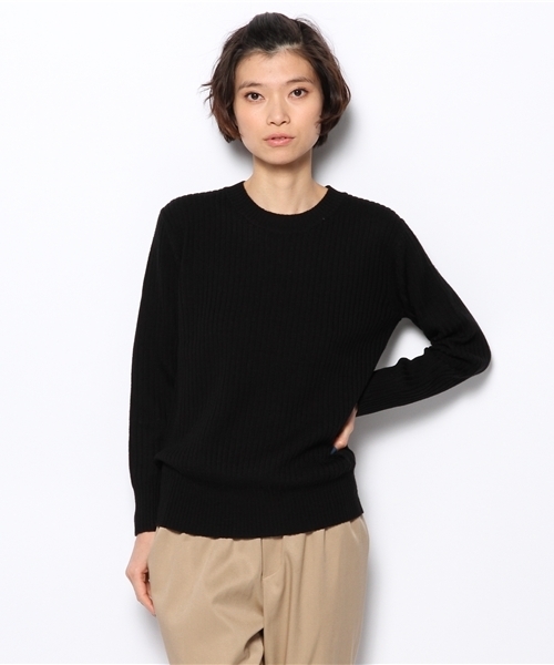 UNITED ARROWS(ユナイテッドアローズ)の「UAW W リブ クルーネック ニット†◇(ニット/セーター・レディース・ライトグレー/オリーブ/ロイヤルブルー/ブラック・フリー)」の5枚目の写真