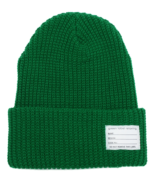 green label relaxing(グリーンレーベルリラクシング)の「GLR AC ビーニー ◆(ニットキャップ/ビーニー・メンズ・ブラック/ダークグレー/ワインレッド/オリーブ/ロイヤルブルー/ネイビー/ケリー/ホワイト/グレー・フリー)」の7枚目の写真
