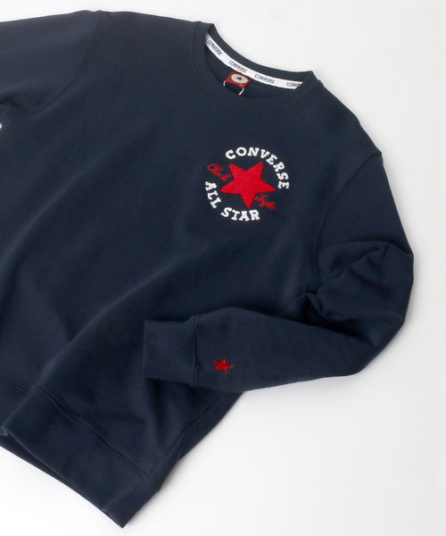 CONVERSE（コンバース）の「CONVERSE/コンバース サガラ刺繍プルオーバークルースウェット トレーナー（スウェット・メンズ・ホワイト/ブラック/ピンク/ネイビー・LL/M/L）」の3枚目の写真