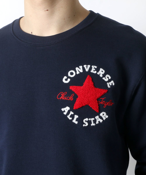 CONVERSE（コンバース）の「CONVERSE/コンバース サガラ刺繍プルオーバークルースウェット トレーナー（スウェット・メンズ・ホワイト/ブラック/ピンク/ネイビー・LL/M/L）」の5枚目の写真