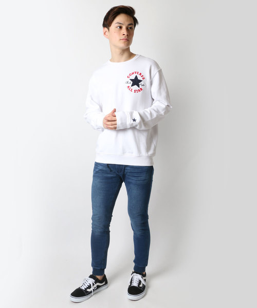 CONVERSE（コンバース）の「CONVERSE/コンバース サガラ刺繍プルオーバークルースウェット トレーナー（スウェット・メンズ・ホワイト/ブラック/ピンク/ネイビー・LL/M/L）」の8枚目の写真