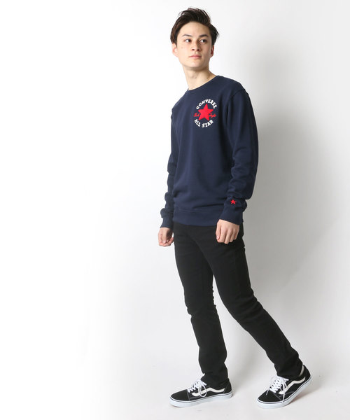 CONVERSE（コンバース）の「CONVERSE/コンバース サガラ刺繍プルオーバークルースウェット トレーナー（スウェット・メンズ・ホワイト/ブラック/ピンク/ネイビー・LL/M/L）」の10枚目の写真