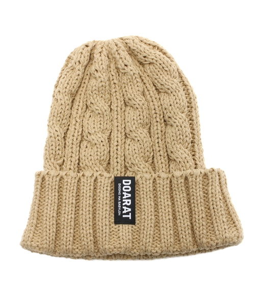 DOARAT（ドゥアラット）の「CABLE × RIB DOUBLE WATTI（ニットキャップ/ビーニー・メンズ・ブラック/ベージュ/ネイビー・FREE）」の8枚目の写真