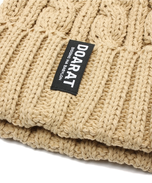 DOARAT（ドゥアラット）の「CABLE × RIB DOUBLE WATTI（ニットキャップ/ビーニー・メンズ・ブラック/ベージュ/ネイビー・FREE）」の9枚目の写真