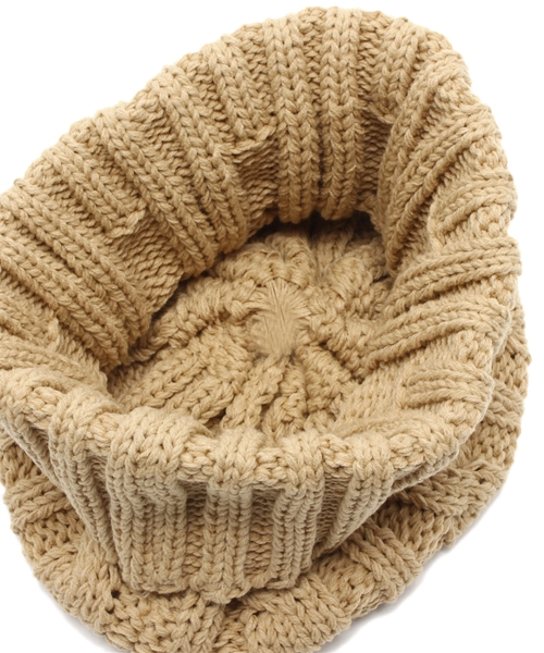 DOARAT（ドゥアラット）の「CABLE × RIB DOUBLE WATTI（ニットキャップ/ビーニー・メンズ・ブラック/ベージュ/ネイビー・FREE）」の5枚目の写真