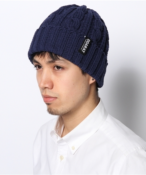 DOARAT（ドゥアラット）の「CABLE × RIB DOUBLE WATTI（ニットキャップ/ビーニー・メンズ・ブラック/ベージュ/ネイビー・FREE）」の7枚目の写真