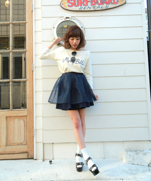 Heather（ヘザー）の「オーガンジーレイヤースカート　541603（スカート・レディース・アイボリー/ネイビー/ライトピンク・FREE）」の13枚目の写真