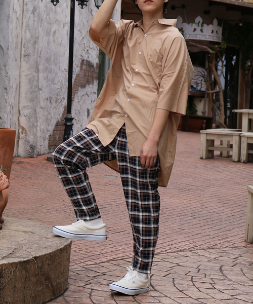 revertical(リバーティカル)の「半袖ドルマンシャツ カジュアルブラウス(シャツ/ブラウス・メンズ・ブラック/ネイビー/ベージュ/ホワイト/カーキ・M/L)」の20枚目の写真