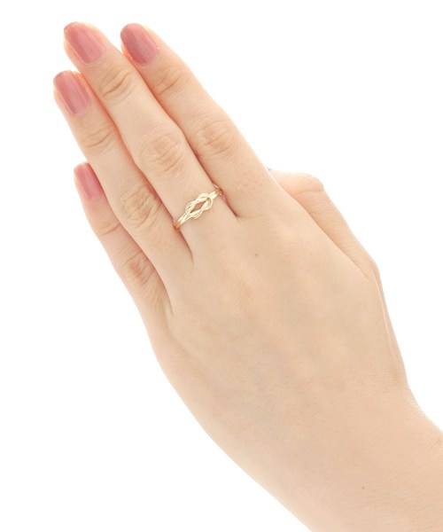 COCOSHNIK(ココシュニック)の「K10リーフノット リング(小)(リング・レディース・ホワイト系その他7・10号/12号/14号)」の3枚目の写真