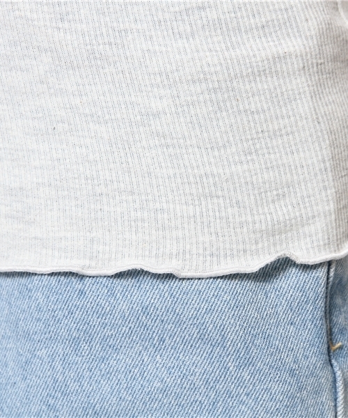 mystic（ミスティック）の「テレコフレンチ（Tシャツ/カットソー・レディース・ライトグレー/ブラック/オフホワイト/ベージュ/グレー・ﾌﾘ-）」の11枚目の写真