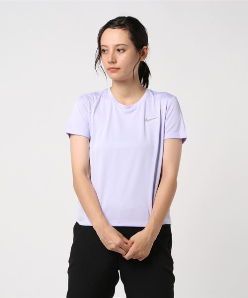 NIKE(ナイキ)の「ナイキ NIKE ウィメンズ マイラー S/S トップ AJ8122(Tシャツ/カットソー・レディース・ホワイト/ラベンダー・S/M/L/XL)」の2枚目の写真