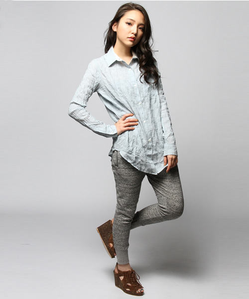 goa(ゴア)の「ドビーストライプカシュクールシャツ(シャツ/ブラウス・レディース・オフホワイト/ブルー/ネイビー・FREE)」の11枚目の写真