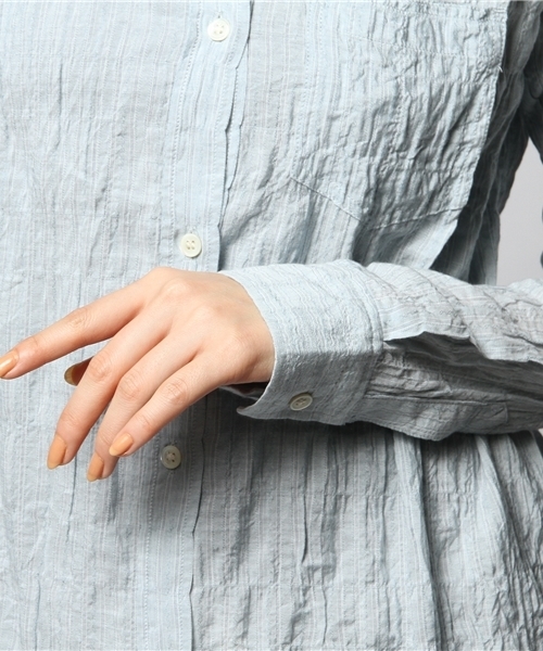 goa(ゴア)の「ドビーストライプカシュクールシャツ(シャツ/ブラウス・レディース・オフホワイト/ブルー/ネイビー・FREE)」の13枚目の写真