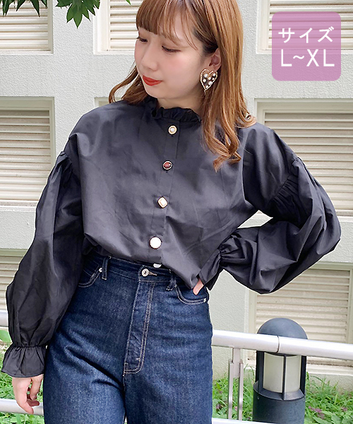 apres jour（アプレジュール）の「【大きいサイズ】フリル襟イロイロボタンブラウス【ZOZOTOWN限定アイテム】（シャツ/ブラウス・レディース・ブラック/オフホワイト/モカ/ラベンダー・X-LARGE）」の6枚目の写真