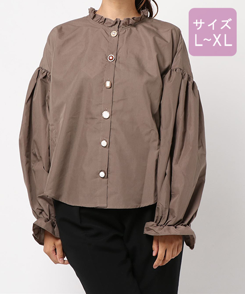 apres jour（アプレジュール）の「【大きいサイズ】フリル襟イロイロボタンブラウス【ZOZOTOWN限定アイテム】（シャツ/ブラウス・レディース・ブラック/オフホワイト/モカ/ラベンダー・X-LARGE）」の19枚目の写真