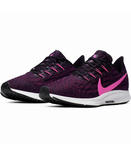 NIKE(ナイキ)の「ナイキ NIKE ウィメンズ エア ズーム ペガサス 36(スニーカー・レディース・ブラック×ピンク・23.0cm/23.5cm/24.0cm/24.5cm/25.0cm)」の1枚目の写真