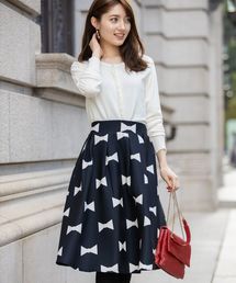 tocco closet | りぼん柄タック入りフレアスカート(スカート)