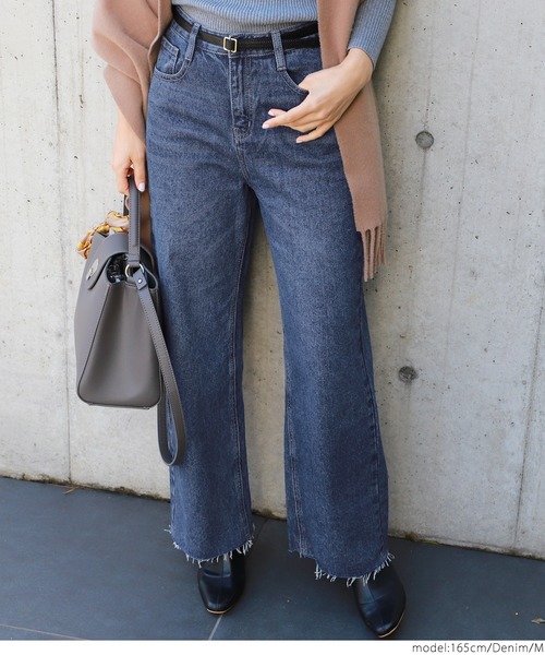 coca(coca)(コカ)の「ハイウエストカットオフデニムパンツ(デニムパンツ・レディース・ブルー・S/M/L)」の1枚目の写真