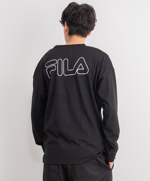 FILA(フィラ)の「【FILA/フィラ】バックプリントビッグシルエット Tシャツ ロゴプリント ロンT 長袖Tシャツ(Tシャツ/カットソー・メンズ・ブルーグレー/ブラック/ホワイト・M/L/LL)」の10枚目の写真