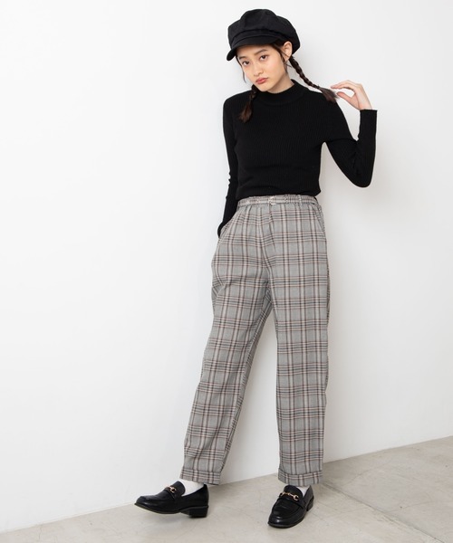 WEGO（ウィゴー）の「WEGO/ベルトチェックパンツ（その他パンツ・レディース・ブラウン系その他2/ベージュ系その他2・FREE）」の10枚目の写真