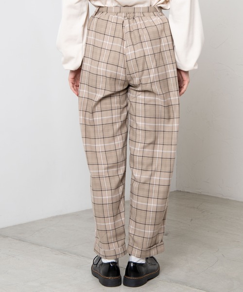 WEGO（ウィゴー）の「WEGO/ベルトチェックパンツ（その他パンツ・レディース・ブラウン系その他2/ベージュ系その他2・FREE）」の7枚目の写真