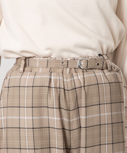 WEGO（ウィゴー）の「WEGO/ベルトチェックパンツ（その他パンツ・レディース・ブラウン系その他2/ベージュ系その他2・FREE）」の13枚目の写真