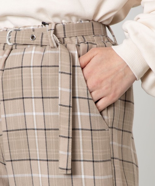 WEGO（ウィゴー）の「WEGO/ベルトチェックパンツ（その他パンツ・レディース・ブラウン系その他2/ベージュ系その他2・FREE）」の11枚目の写真