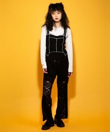 Candy Stripper | SEE THROUGH WAVY RIB トップス(Tシャツ/カットソー)