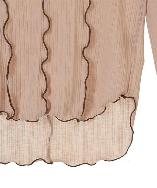 Candy Stripper（キャンディストリッパー）の「SEE THROUGH WAVY RIB トップス（Tシャツ/カットソー・レディース・ブラック/ベージュ/オフホワイト・2）」の6枚目の写真