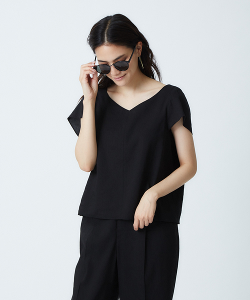 qualite(カリテ)の「【ITALY】【セットアップ】リネンレーヨンブラウス(シャツ/ブラウス・レディース・ベージュ/ブルー/ブラック/ラベンダー・36/38)」の19枚目の写真