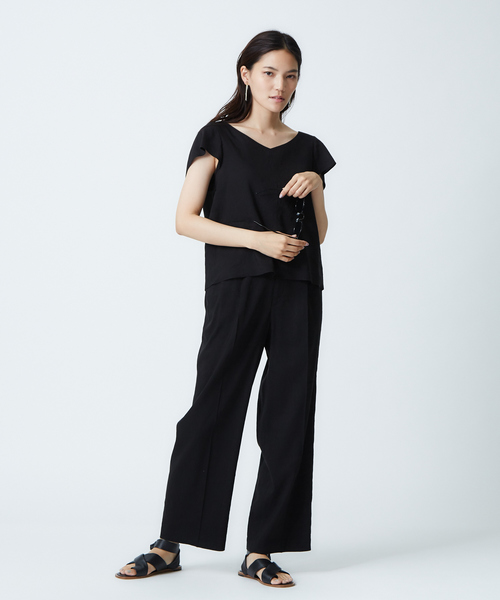 qualite(カリテ)の「【ITALY】【セットアップ】リネンレーヨンブラウス(シャツ/ブラウス・レディース・ベージュ/ブルー/ブラック/ラベンダー・36/38)」の6枚目の写真