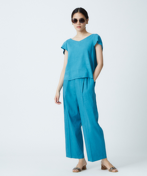 qualite(カリテ)の「【ITALY】【セットアップ】リネンレーヨンブラウス(シャツ/ブラウス・レディース・ベージュ/ブルー/ブラック/ラベンダー・36/38)」の17枚目の写真