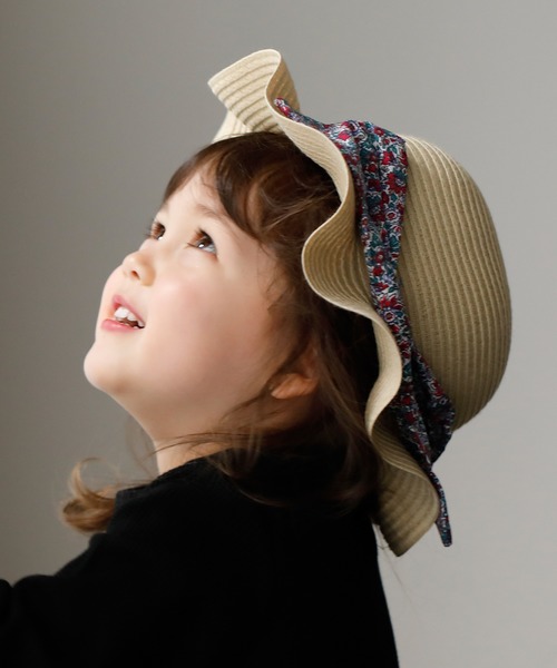 D.fesense（ディーフェセンス）の「折りたたみリボンハット（ハット・キッズ・ブラック/レッド系その他・48cm/50cm）」の2枚目の写真