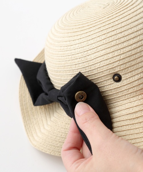D.fesense（ディーフェセンス）の「折りたたみリボンハット（ハット・キッズ・ブラック/レッド系その他・48cm/50cm）」の4枚目の写真