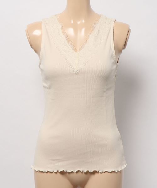 アイボリー レース タンクトップ AMERI セール】2WAY AIRY SHEER TAG TANK TOP（タンクトップ）｜Ameri