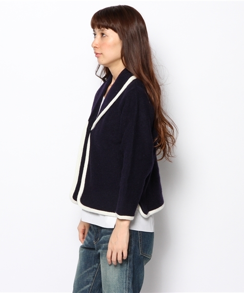 BEAMS BOY（ビームスボーイ）の「ROBERT MACKIE×BEAMS BOY / ウール ショールジャケット（テーラードジャケット・レディース・ナチュラル/ピンク/ネイビー・ONE SIZE）」の5枚目の写真